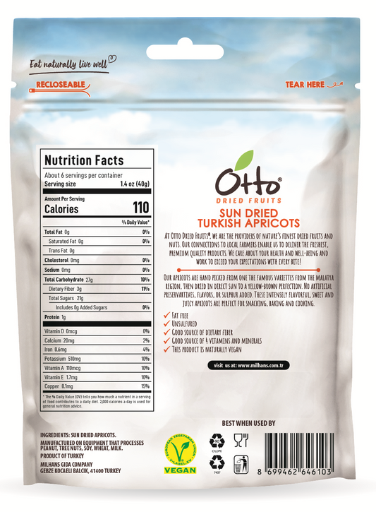 Sun Dried Turkish Apricots 8 oz. (227g)