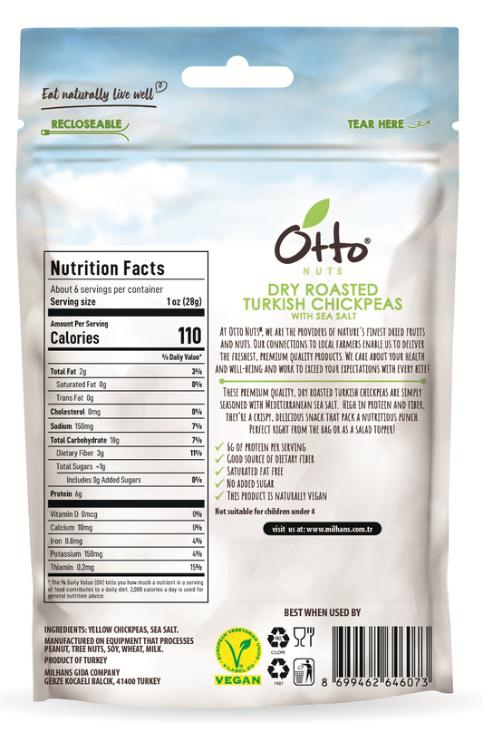 Dry Roasted Turkish Chickpeas with Sea Salt 5.5 oz. (156g)