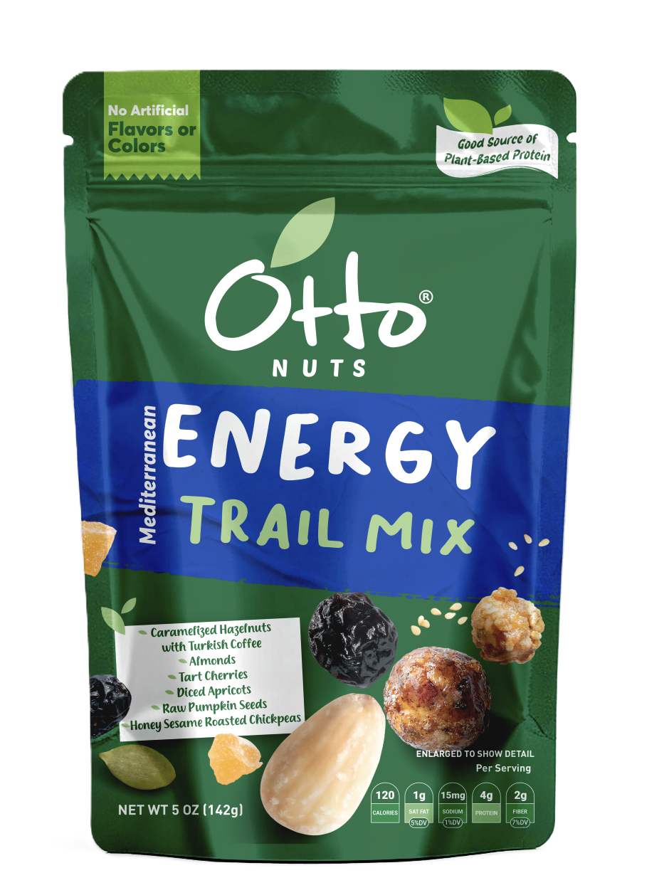 Otto Nuts Mediterranean Energy Trail Mix packaging on a white background