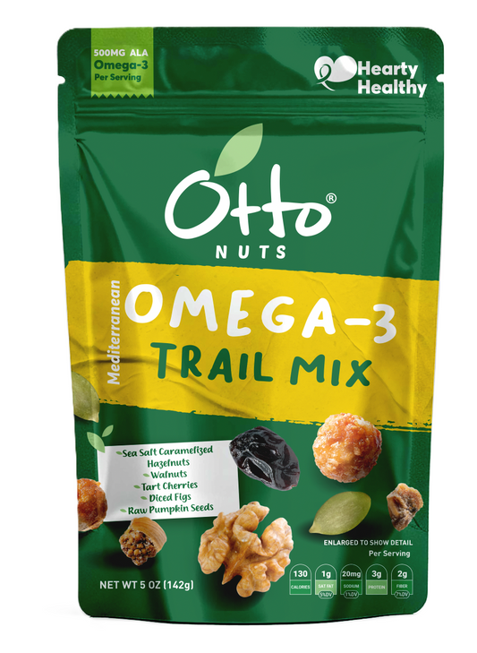 Otto Nuts Omega-3 Trail Mix packaging on a white background